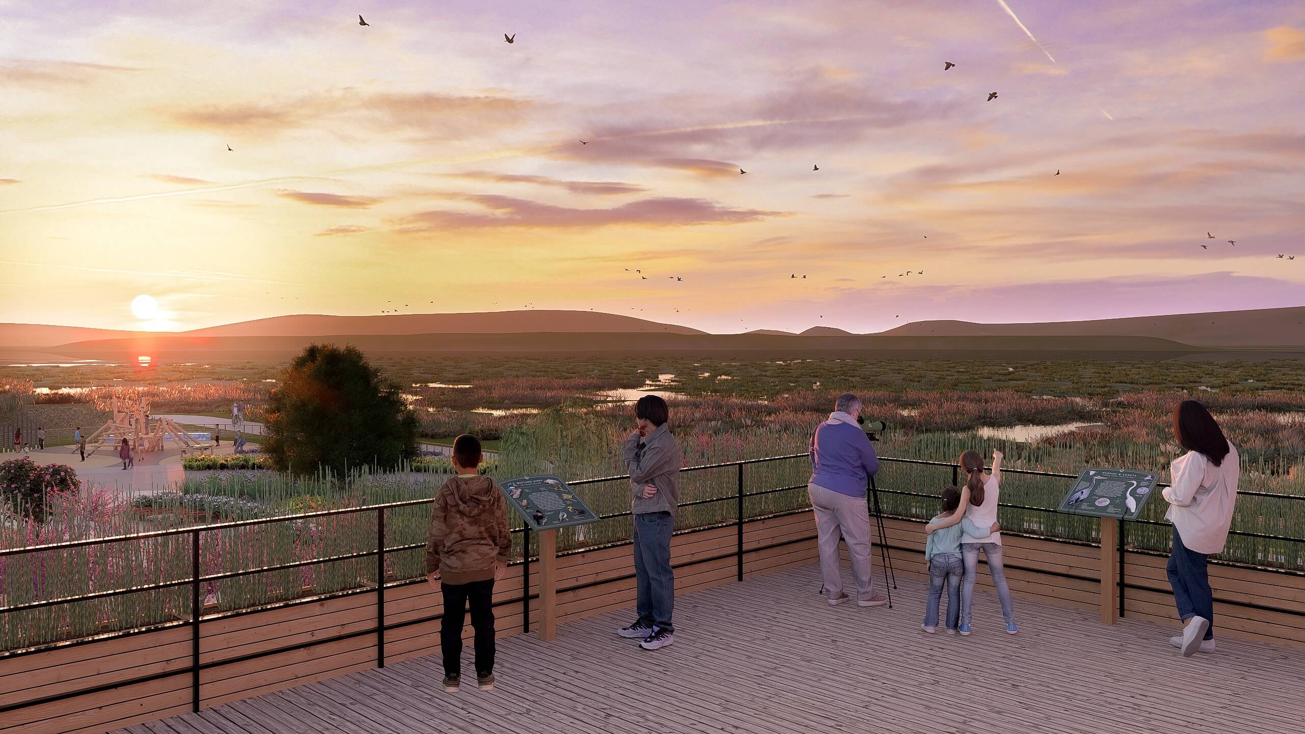 rendering of living building and community space